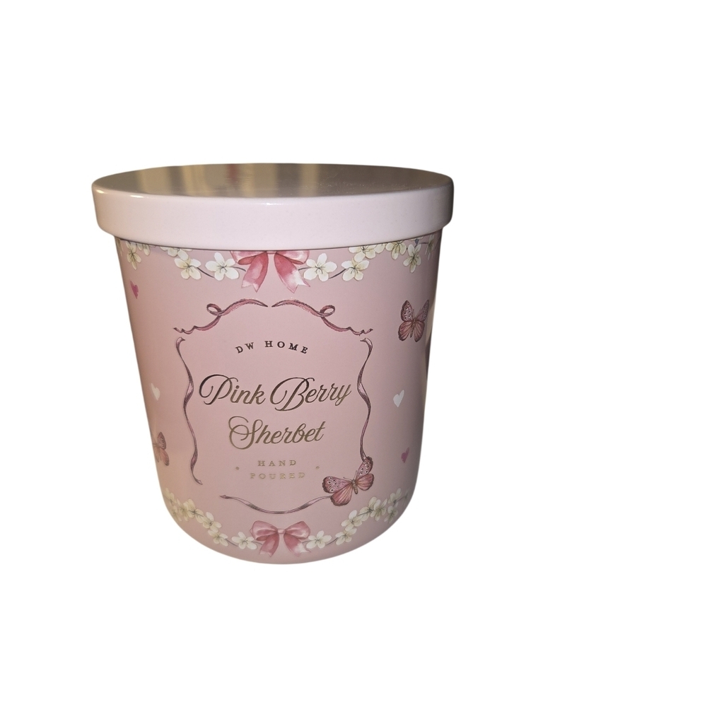 Pink Berry Sherbet Candle and Butterfly Notepad - Picture 3 of 7